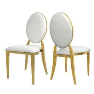 Gold Round Back Padded Dining Chair
